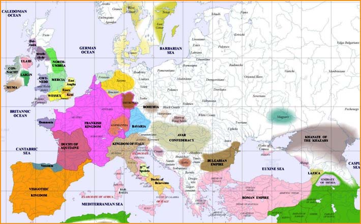 Map Of Europe 700 Evolution Of Europe